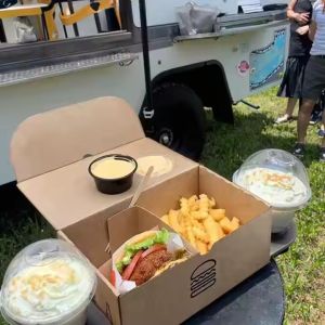 Eco-Friendly Customized Hamburger Box Biodegradable Paper Cardboard Fast Food