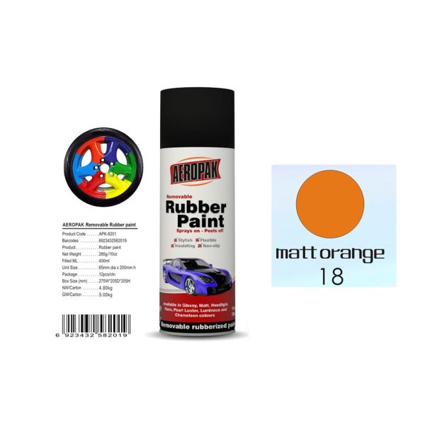 Buy Matt Orange Color Rubber Based Spray Paint 60 Min Hard Dry With REACH Certificate at wholesale prices
