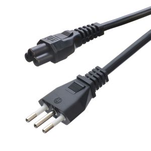 C5 Clover Connector Black Italia Standard Extension Cord Leads H05VV-F 3x0.75MM²