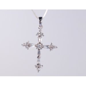 925 Sterling Silver Dagger Pendant With Shimmering Cubic Zirconia Stones