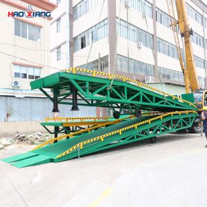 10T Adjustable Loading Dock Ramp Hyd Non Slip Portable Loading Platform