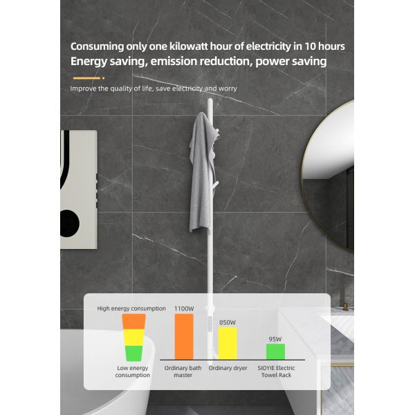 Electric Bathroom Towel Warmer Rack Fashionable Style for Wall Mounting