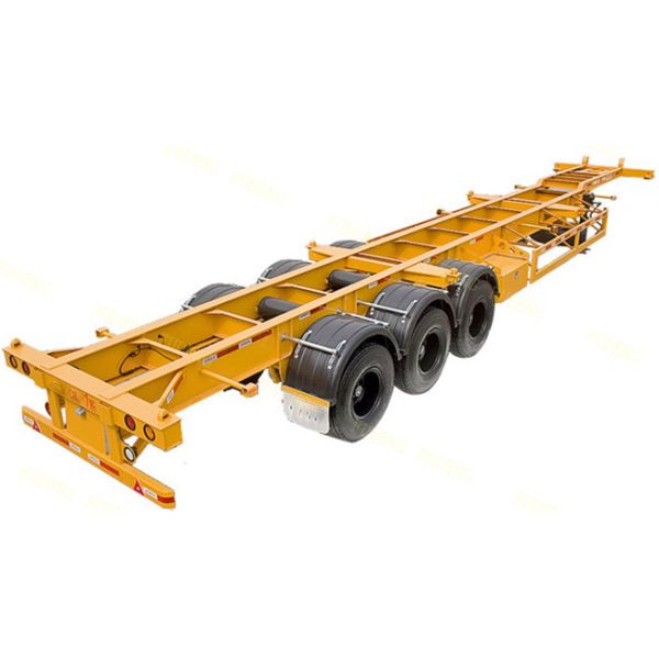 45ft Chassis Container Trailer Three Axles Skeletal Semi Trailer Truck First Axle Lift