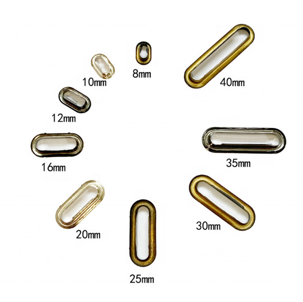fashion silver/black/gold oval/round/flower big 4/25/6/10mm high quality metal rectangular eyelet for fabric