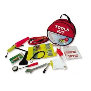 China 16 pcs auto emergency kit ,with gloves,wrench,siphon pump,tyre pressure gauge ,scraper on sale