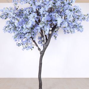 Soft Artificial Flower Tree Jacaranda Wood Bule Color Sakura Tree Branch