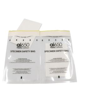 China Disposable LDPE Biological Receiving Plastic Attachment Bag Custom Printing on sale