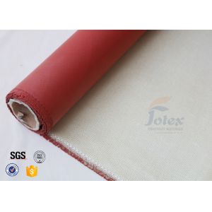 Quality 0.7mm 36&quot; High Silica Cloth Satin Weave Red Silicone Coated Fiberglass Fabric for sale