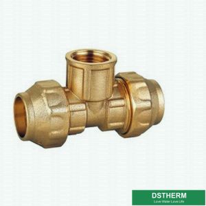 China Aluminum PE Pipe CZ132 Brass Compression Fittings With SS Sleeve on sale