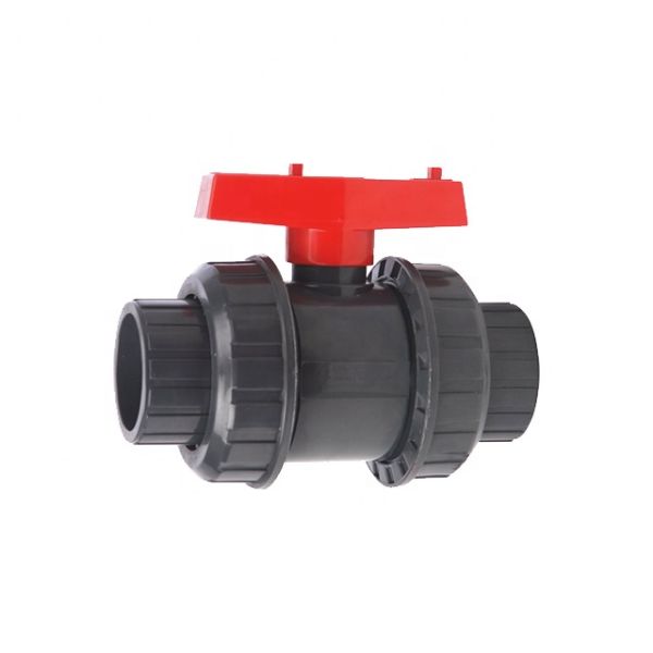 STANDARD Thickness 2 Inch Plastic Double True Union PVC Ball Valves with ABS Handle