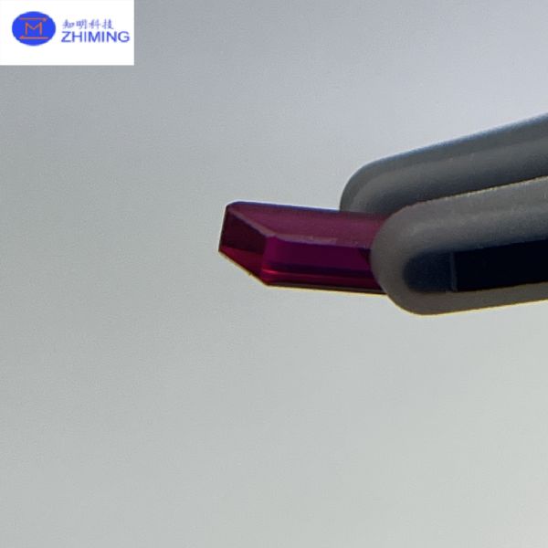 Red Sapphire Crystal Work Piece Component Hardness 9 Mohs Anti Scratching