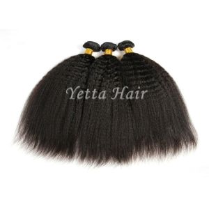 Real Tangle Free Kinky Straight Peruvian Hair Weave For Black Women