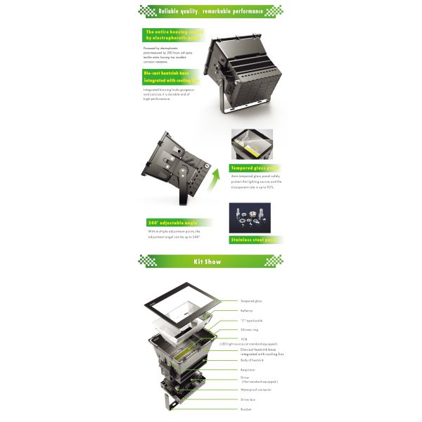 IP66 Waterproof Super High Power 1000W Led Flood Light Outdoor