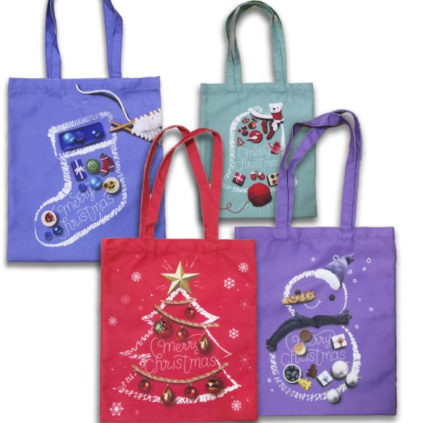 Polyester Cotton Canvas Shopping Bag Customizable Logo Size for Christmas Gift OEM/ODM