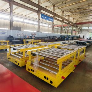 Automatic Electric Rail Transfer Cart With Roller Conveyor