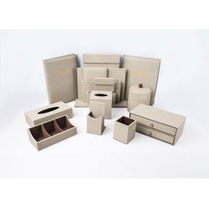 Pu Leather Trash Tissue box Hotel Bathroom Accessories