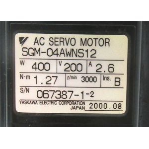 Yaskawa AC Servo Motor Industrial Servo Motor 400W 200V 2.6A 1.27Nm SGM-04AWNS12