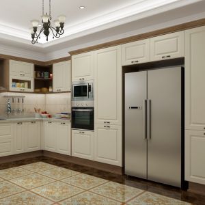Contemporary Readymade Kitchen Pantry Cabinets Eco Friendly MDF White