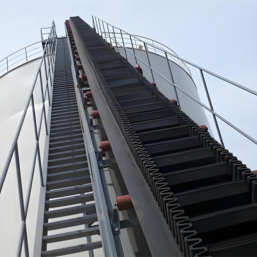 Steep Incline Cleated Belt Conveyor | High Angle Conveyor for Mining & Aggregate