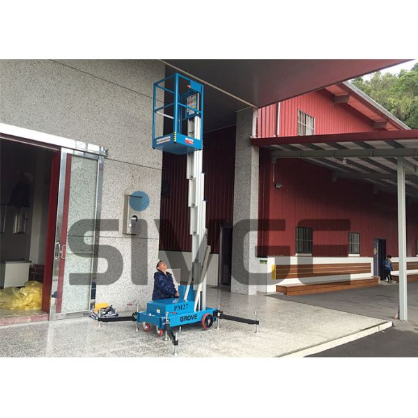 Compact protable 10 m Aluminum Alloy single mast lift vertical mast lift manlift