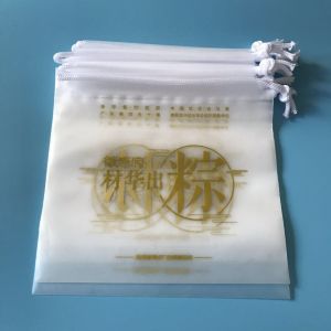 Eco - Friendly Drawstring Plastic Bags , White Transparent Soft Plastic Bundle
