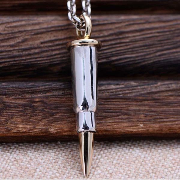 Sterling Silver Men Necklace with Pendant and Wheat Chain(XH052884W)