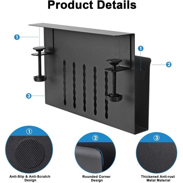 No Drill Under Desk Cable Management Tray 1-2mm Thickness Metal Cable Tray Newest Design