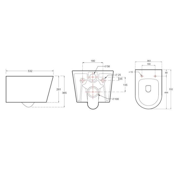 Luxury Matt Black Washdown Tornado Flush Ceramic Bathroom Soft Seat Cover Wall Mounted Toilet