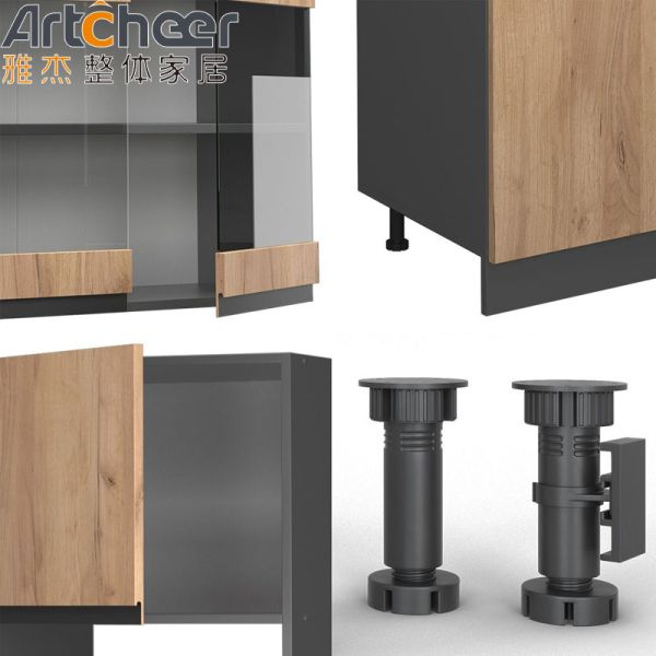 Mini Kitchen Wooden Cabinet in Veneer Lacquer Finish with RTA Size and Modern Design