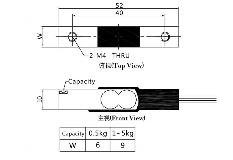 High Precision Bending Beam Load Cell (0.5-5kg)