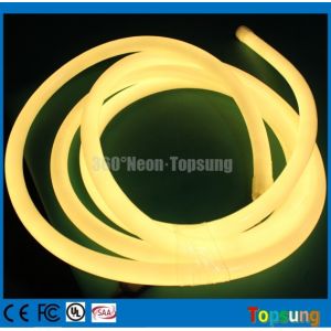 25M spool 12 Volt 360 degree round warm white led flex neon strip for room