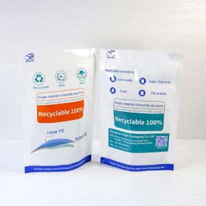 Custom Resusable And Sustainable Mono Material PE Bag Stand Up Pouch