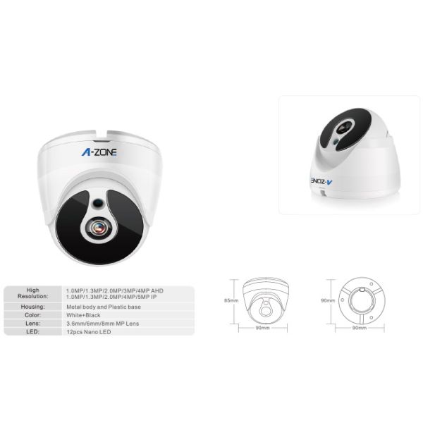 Waterproof AHD Security Cameras , Remote Indoor Dome Security Camera 12pcs Nano Leds