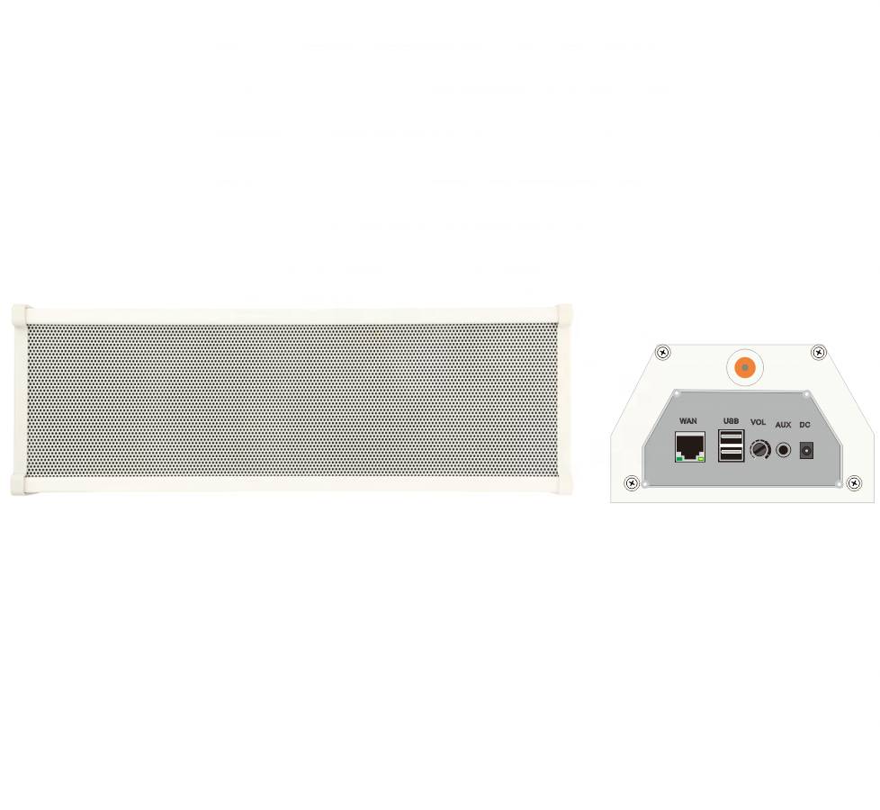 Aluminum White Column Speaker 15W 4 Inch Woofers Waterproof With Dual USB Interface