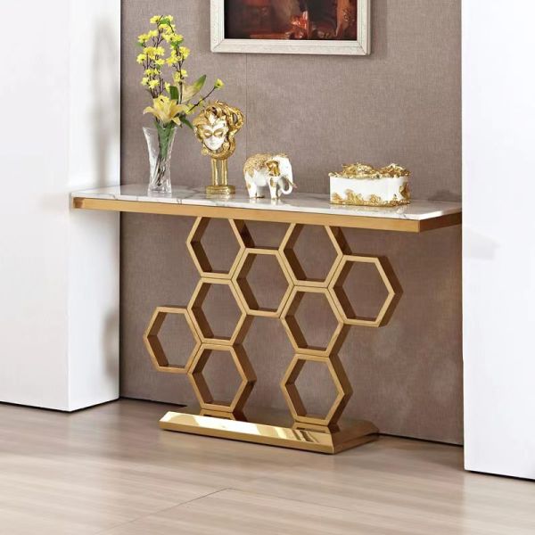 Buy Wholesale Marble Console Tables With Sleek Stainless Steel Base at wholesale prices