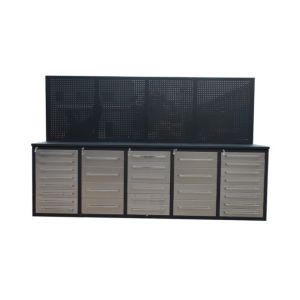 Garage Store Tools 20 Drawer Steel Workbench with Silver Finish and Chrom