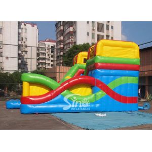Commercial Use Outdoor Cross Rainbow Inflatable Fun City For Sale Made Of Top