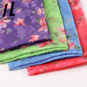 Breathable Soft Tulle Fabric Pure Polyester Dress Printing Process Chiffon