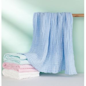 Fastness Dyeing Blue Natural Gauze Fabric Chick Autumn Combed Cotton