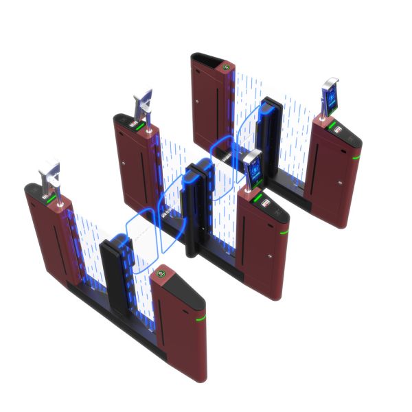 Electroplating Stainless Steel Slim Fastlane Pedestrian Swing Barrier Gate