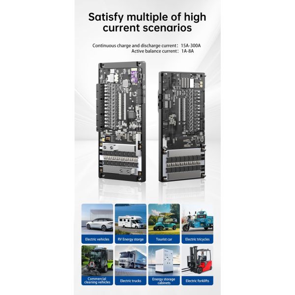 Enerkey BMS Protection Electric Vehicles Smart Bms 16S 17S 18S 19S 20S 21S 22S 23S 24S 100A 200A 300A with 8A Active Balance