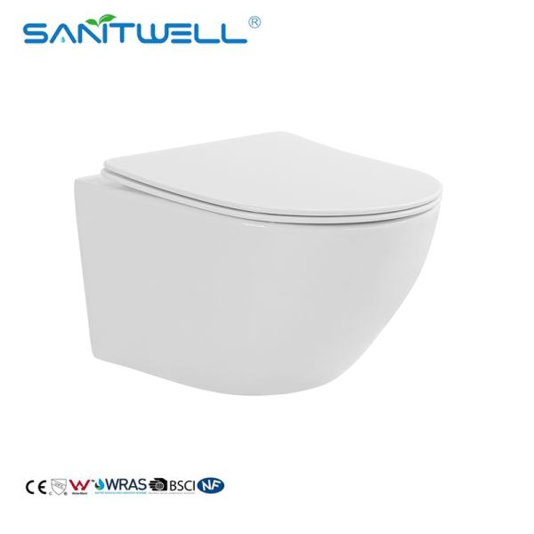 Sanitary Ware European P Trap New Flush Tornado Flushing Concealed Cistern Ceramic Wall Hung Toilet