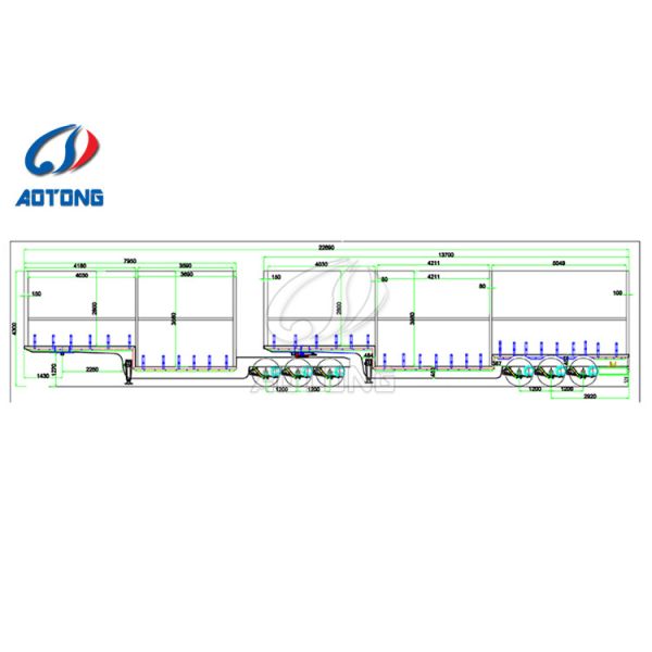 Standard 28T Landing Gear Inter Link Flatbed Semi Trailer with 80-120 Tons Rated Load