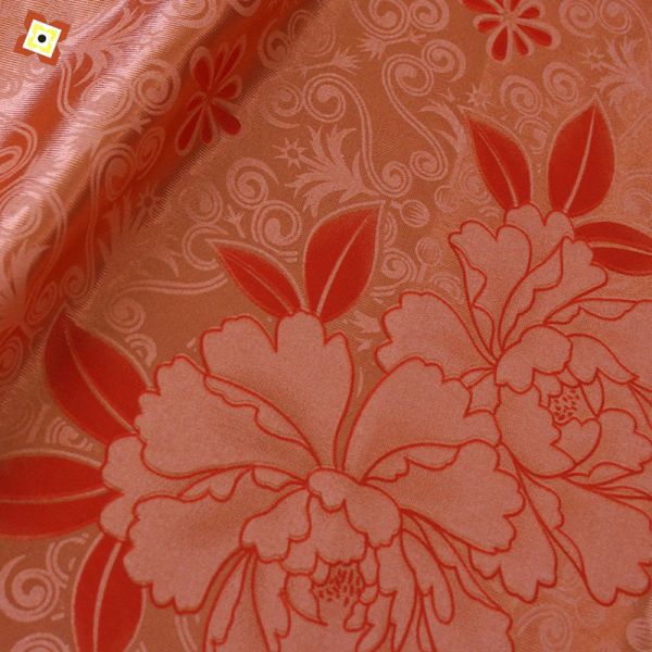 Orange Mattress Quilting Fabric Woven Warp Knitting Printing