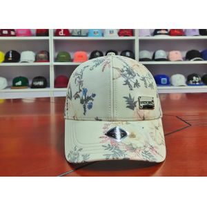 Custom Flower Metal Label Sports Dad Hats Breathable And Waterproof