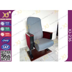 Imported Wood Seat & Back Ergonomic Conference Hall Seating Fabric Covered
