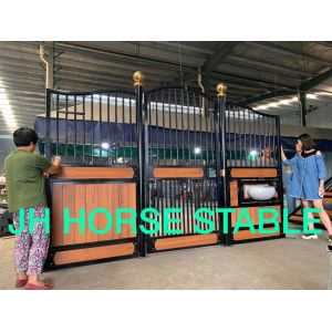 Black Powder Coated Bamboo Pine Q235 Horse Stall Fronts