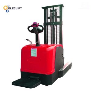 Pneumatic Tire Warehouse Forklift Trucks Electric Reach Stacker For Logistics