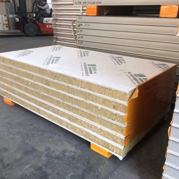 S Type Connection Side Rockwool Sandwich Wall Panel With Thermal Insulation