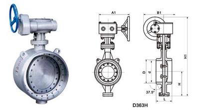 Gearbox Operated Butt Welded Eccentric Butterfly Valve 16'' Three Eccentric Design